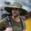 Hommes large bord 9CM pêche en plein air escalade UV Protection pare-soleil imperméable respirant chapeau de seau