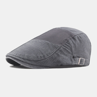 Hommes lavé coton maille respirant extérieur décontracté gavroche casquette avant chapeau béret casquette plat chapeau