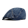 Hommes lavé en coton Denim Bérets Hat Outdoor Casual Sunscreen avant chapeau