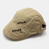 Hommes lettre broderie couleur unie décontracté mode pare-soleil chapeau plat avant chapeau béret chapeau