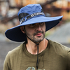 Hommes lettre motif large bord maille 12 CM pêche en plein air escalade UV Protection pare-soleil imperméable respirant