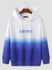 Hommes Lettre Tie Dye Ombre Imprimer Rue Cordon Sweats À Capuche