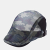 Hommes lin été en plein air parasol maille chapeau casual camouflage impression à bout de souffle béret cap avant chapea