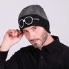 Hommes Lunettes de sport décontractées Motif en tricot Beanie Hat Sports extérieurs Bonnet chaud d