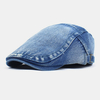 Hommes Made-Old Denim Solide Rétro Occasionnel Parasol Avant Chapeau Béret Chapeau Plat Chapeau