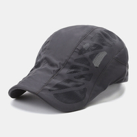 Hommes maille évider couleur unie pare-soleil respirant avant chapeau béret chapeau plat chapeau