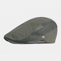 Hommes maille évider couleur unie pare-soleil respirant avant chapeau béret chapeau plat chapeau