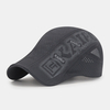 Hommes maille évider lettres imprimer parasol respirant avant chapeau béret chapeau plat chapeau