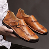 Hommes main couture cuir confortable Soft crochet boucle occasionnels Oxfords