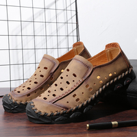 Hommes main couture microfibre trou en cuir antidérapant appartements occasionnels