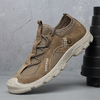 Hommes Mesh Leather Splicing Respirant Antidérapant Soft Semelle Outdoor Casual Sneakers