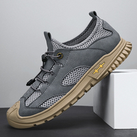 Hommes Mesh respirant évider couture à la main Soft bas antidérapant chaussures de sport décontractées