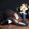 Hommes microfibre bout pointu épissage Crocodile Grain Soft semelle chaussures habillées décontractées