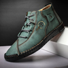 Hommes Microfibre Couture À La Main Respirant Soft Semelle Confortable Conduite Bottines Décontractées