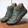 Hommes Microfibre Cuir Couture À La Main Confortable Antidérapant Soft Bottes Décontractées