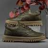 Hommes Microfibre Cuir Respirant Soft Semelle Plate-Forme Couleur Pure Casual Chaussures De Cour