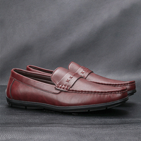 Hommes Microfibre Cuir Respirant Soft Semelle Slip On Comfy Vintage Casual Chaussures De Conduite