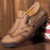 Hommes Microfibre Cuir Side-zip Soft Semelle Cousue À La Main Chaussures Casual Chaussures
