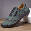 Hommes Microfibre Léger Couture À La Main Fermeture Éclair Latérale Soft Semelle Casual Chaussures Formelles Daffai