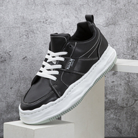 Hommes Microfibre Soft Semelle Comfy Platform Pure Color One Taille Smaller Casual Court Shoes