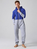 Hommes Mode Velours Épais Contraste Couleur Zipper À Capuche Loungewear Combinaison