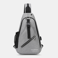 Hommes multifonction étanche USB rechargeable casque trou poitrine sacs sac à dos sac à bandoulière sacs à bandoulière