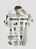 Hommes Musique Performance Lettre Imprimé Revers Chemises À Manches Courtes
