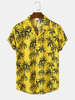 Hommes Noix de Coco Graphique Revere Col Hawa Style Soft Chemises Décontractées