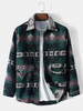 Hommes Nomadic Retro Tribal Double Poches Ourlet Incurvé Vestes Décontractées