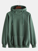 Hommes nouveau hiver col haut lâche capuche couleur unie Plus velours épaissi Youth chandails