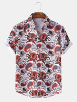 Hommes nouvelle mode plage impression chemises à manches courtes