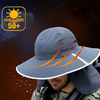 Hommes Nylon Chapeau descalade de pêche en plein air détachable UV Protection Chapeau de seau à large bord avec vis