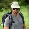 Hommes Nylon été en plein air pêche escalade couverture visage large bord pare-soleil visière respirant maille seau chap
