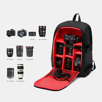 Hommes Nylon étanche couleur unie grande capacité équipement de caméra ordinateur portable sac à dos sac à dos