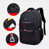 Hommes Nylon USB charge étanche grande capacité 15, 6 pouces sac pour ordinateur portable sac à dos de voyage
