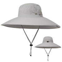 Hommes Outdoor Mesh Écran solaire respirant à large bord UV Protection Chapeau de soleil de pêche