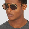 Hommes Ovale Plein Cadre Épais UV Protection Mode Lunettes De Soleil Vintage