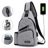 Hommes Oxford Grande Capacité Casual Voyage En Plein Air USB Port De Charge Sling Sac Poitrine Sac Bandoulière Sac