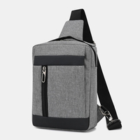 Hommes Oxford Grande Capacité Poitrine Sac Casual Multifonction Écouteur Trou Conception Sac À Bandoulière Sac À Bandoul