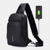 Hommes Oxford Grande Capacité USB Charge Poitrine Sac Mode Casual Wild Bus Carte Poche Conception Sac À Bandoulière Sac