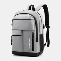 Hommes Oxford multi-poches grande capacité USB sac à dos de charge décontracté sac décole imperméable sauvage