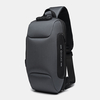 Hommes Oxford Password Lock Antivol Étanche Conception Réfléchissante Sac À Bandoulière Multi-compartiments USB Charge P