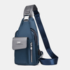 Hommes Oxford USB Charge Casque Trou Conception Poitrine Sac Multifonction Multi-poche Étanche Bandoulière Sac À Bandoul