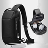 Hommes Oxford USB charge multi-couches sac à bandoulière extérieur étanche sac de poitrine sac à bandoulière
