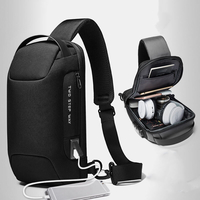 Hommes Oxford USB charge multi-couches sac à bandoulière extérieur étanche sac de poitrine sac à bandoulière