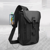 Hommes Oxford USB chargement multi-poches 3 fentes pour cartes sac à bandoulière extérieur étanche sac de poitrine sac à