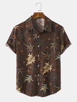 Hommes Paisley Graphic Style Vintage Ourlet Incurvé Revers Respirant Soft Chemises