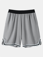 Hommes Patchwork Contraste Ourlet Taille Élastique Loisirs Lâche Milieu Longueur Shorts
