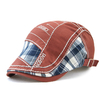 Hommes Patchwork Couleur Treillis Motif Décontracté Mode Avant Chapeau Béret Chapeau