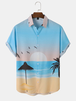 Hommes Paysage Hawaii Style Décontracté Skin Friendly All Matched Soft Chemises